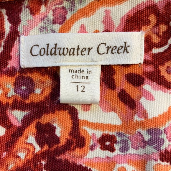 Coldwater Creek Paisley Cotton Jacket Sz 12 - Picture 6 of 6